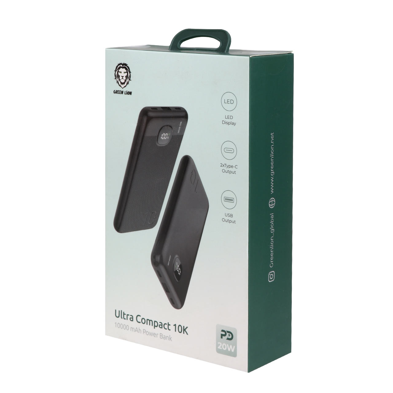 پاوربانک (PD و فست شارژ) Green Lion 20W 10000mAh مدل GNUCMPPBK10BK - مشکی (گارانتی 18 ماهه شرکتی)