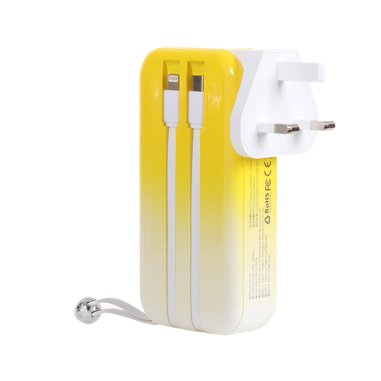 پاوربانک (PD و فست شارژ) Wiwu 22.5W 10000mAh مدل JC-23 - زرد