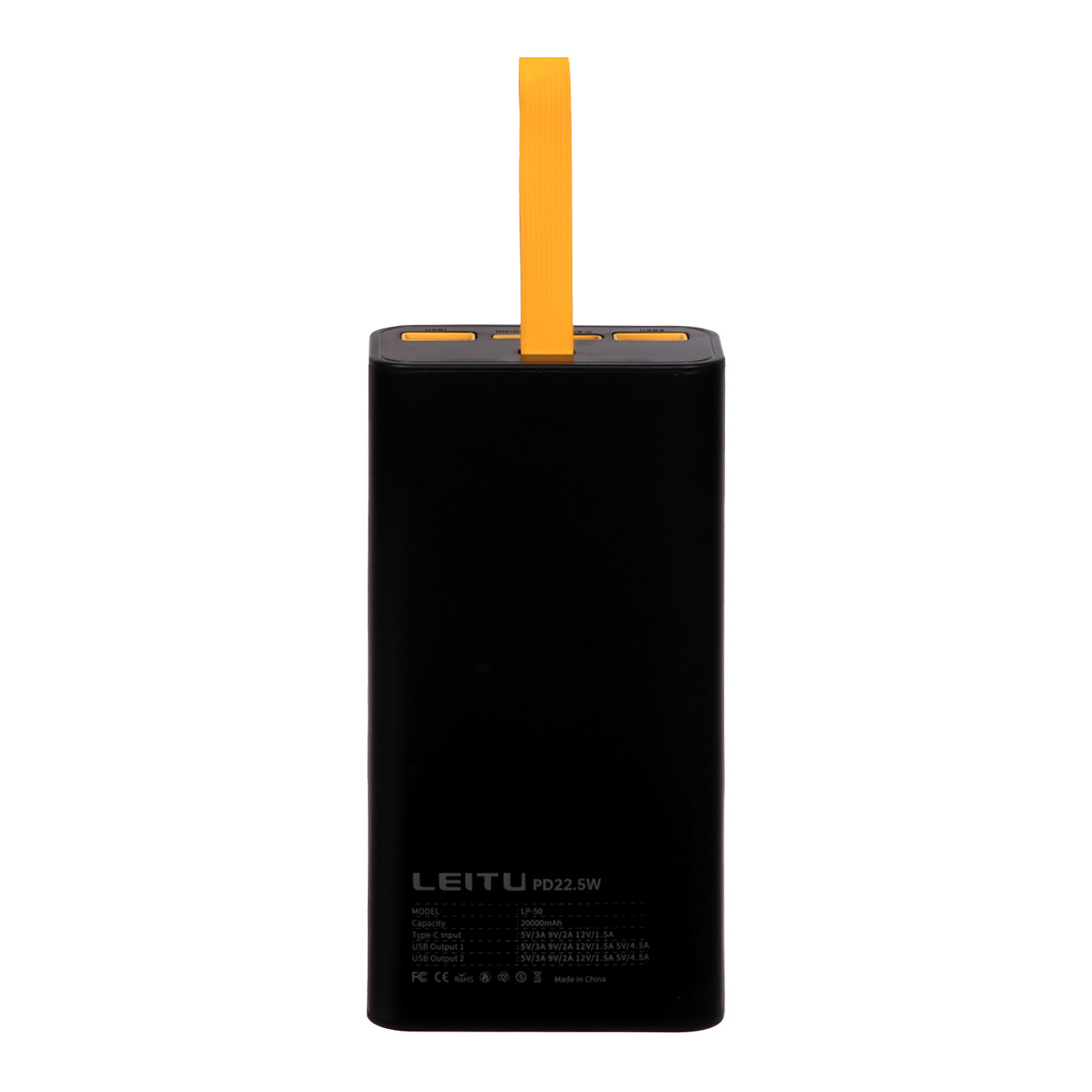 پاوربانک (PD و فست شارژ) Leitu 22.5W 20000mAh مدل LP-50 - مشکی - DST (گارانتی شش ماهه)